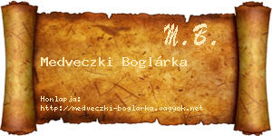 Medveczki Boglárka névjegykártya